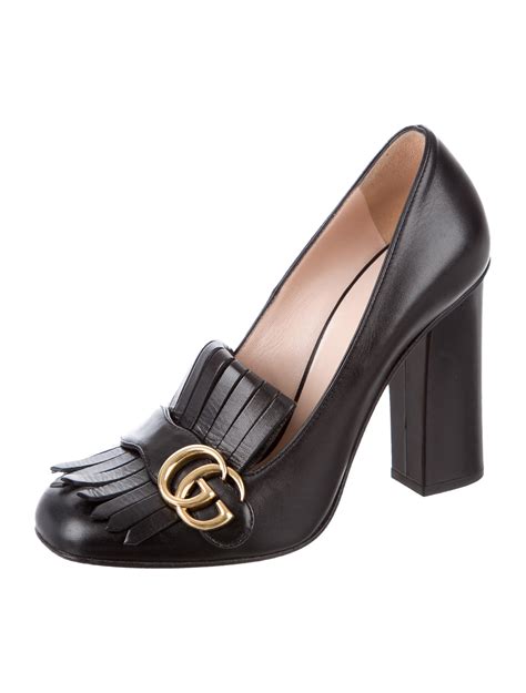 gucci leather marmont pumps|Gucci Marmont heels.